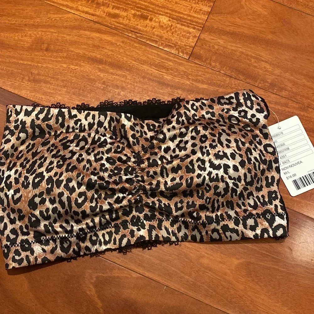 Urban Outfitters Leopard Bandeau Lace Top